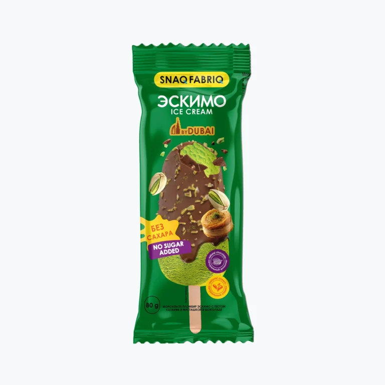SNAQ FABRIQ Мороженое Эскимо с тестом катаифи и фисташкой в шоколаде 80 гр