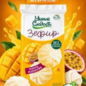 Зефир «Умные сладости» со вкусом манго-маракуйя 150гр.